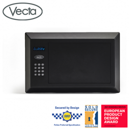 A wall mounted indoor personal safe for valuable belongings. Compact safe that is suitable for commercial and domestic use.