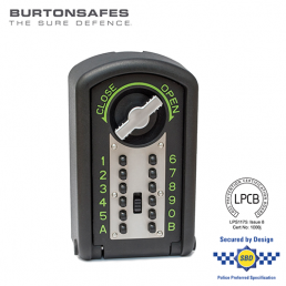 A large police approved key safe with push buttons