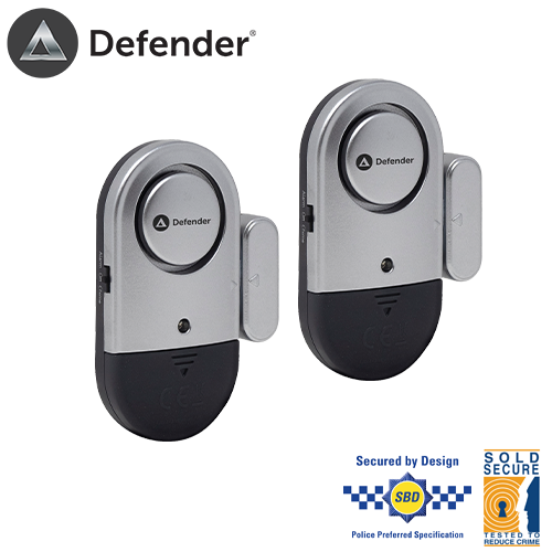 defender ultra slime chime & alarm 2 pack intruder alarm battery powered siren shop door entry chime alert