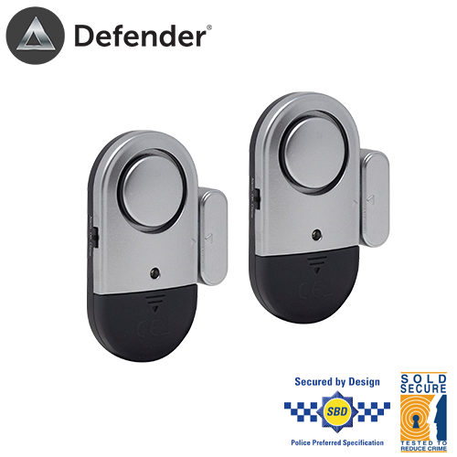defender ultra slime chime & alarm 2 pack intruder alarm battery powered siren shop door entry chime alert