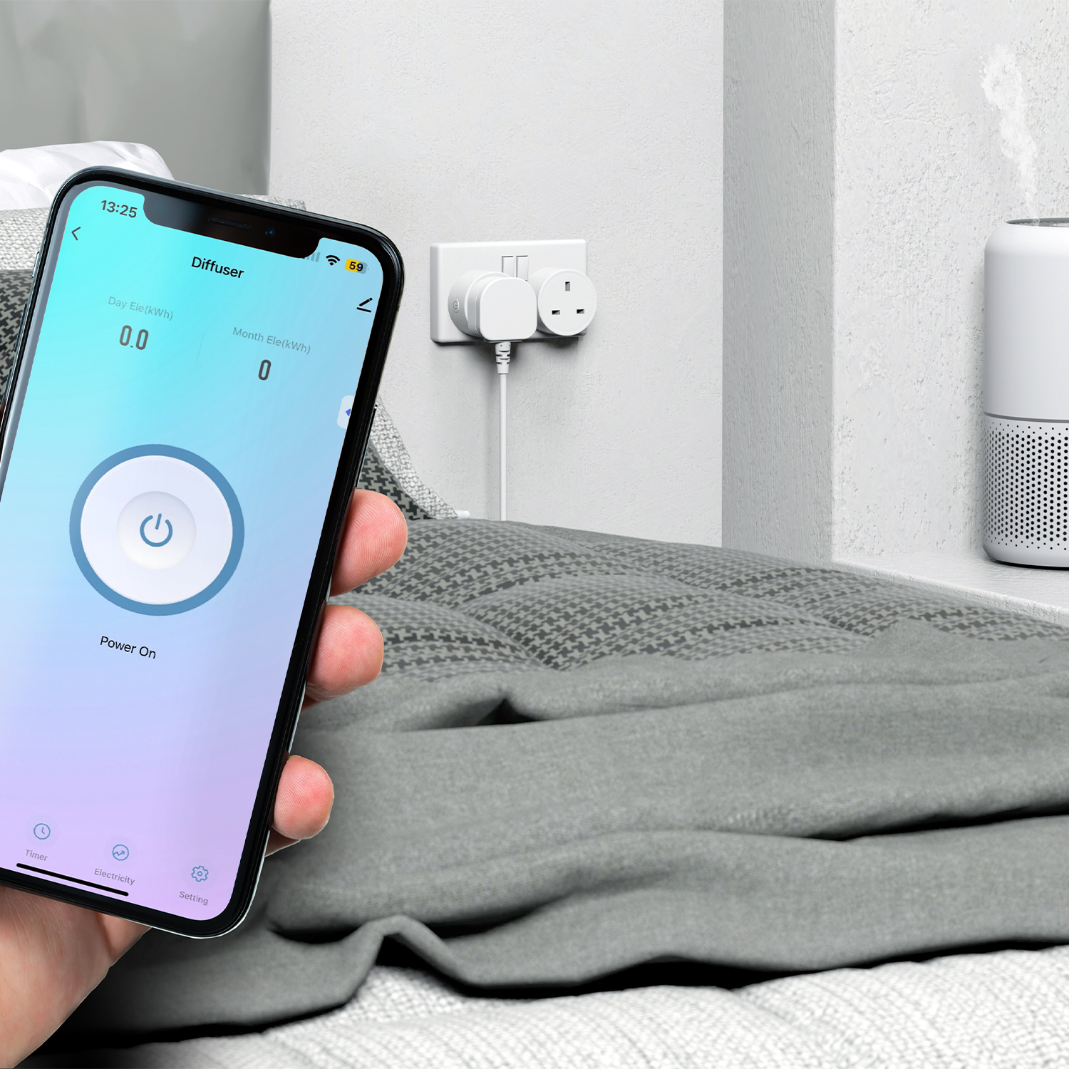 The Defender Smart Plug allows you to remotely control your electrical appliances via your smartphone, even when you're not home