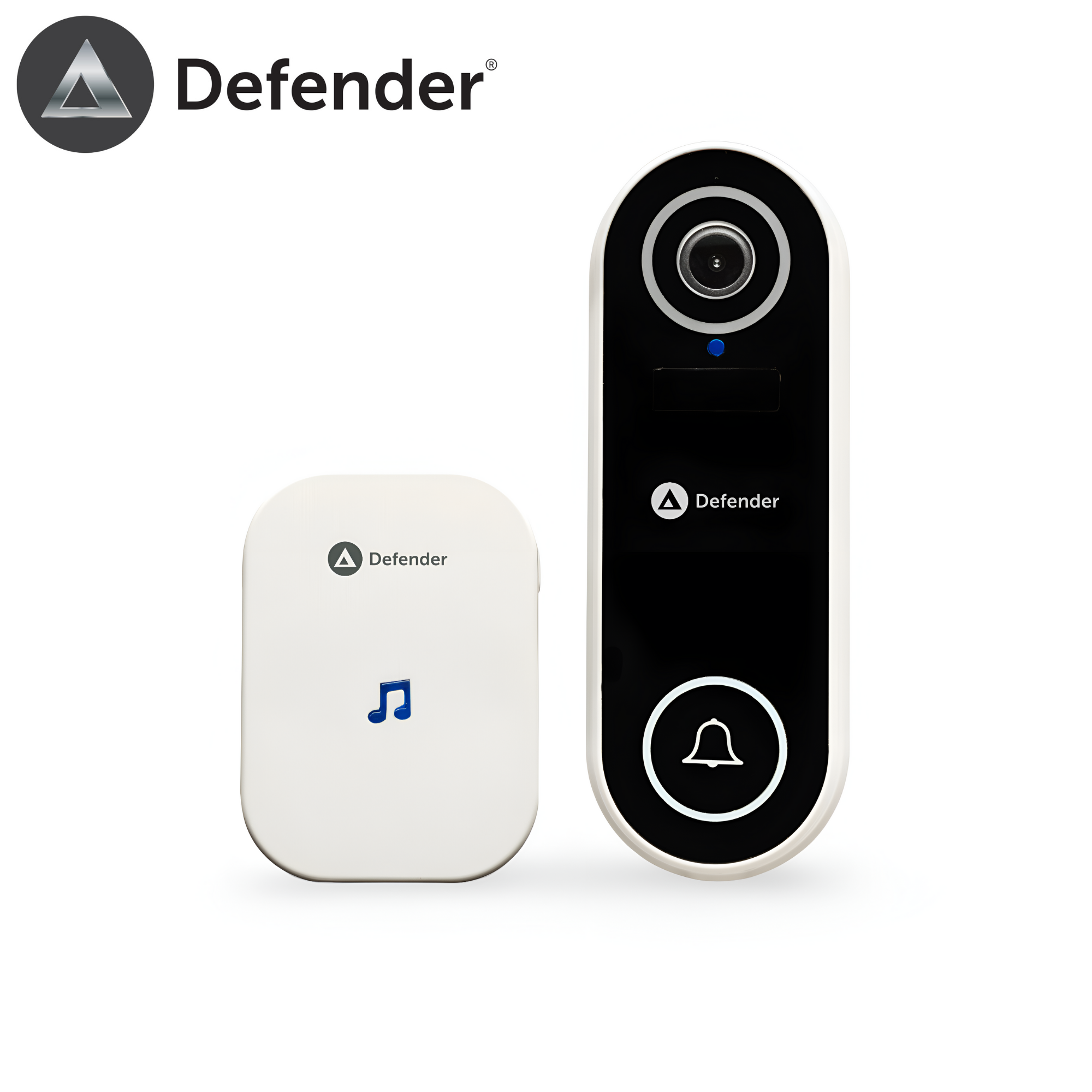 defender video doorbell wireless battery powered no cloud subscription police approved police recognised standards