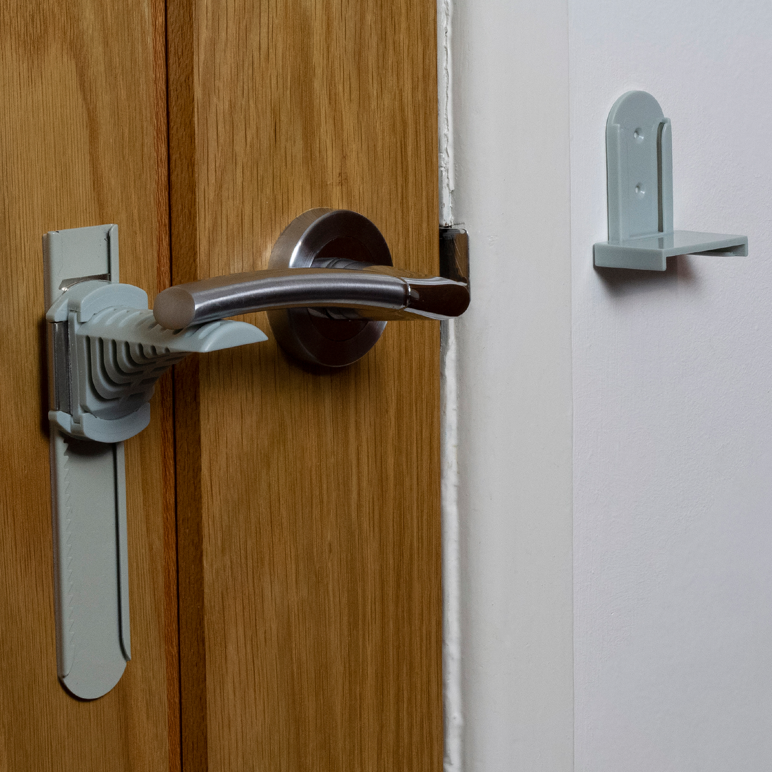 The Defender Swiftlock is an internal door lever lock with a removable jammer, designed for securing entry points to properties or specific rooms