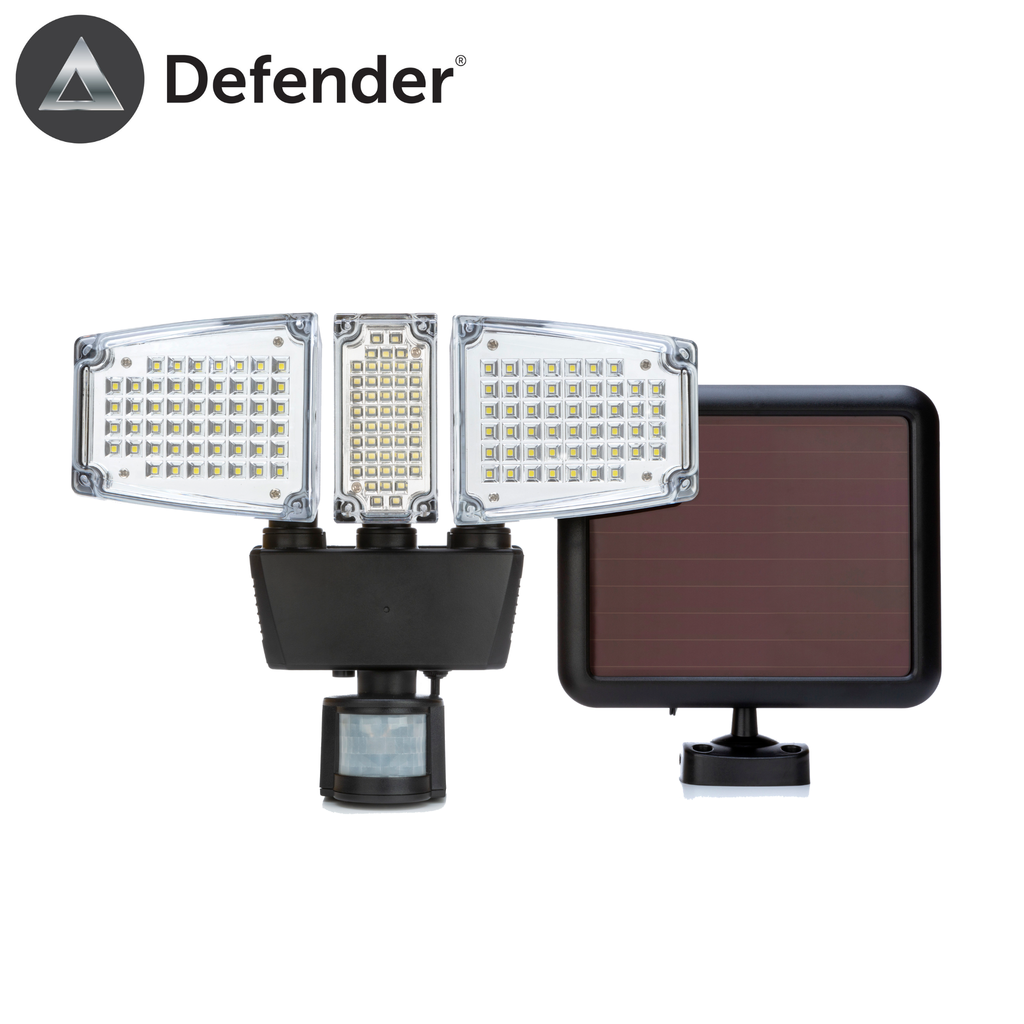 Defender max ultra solar security light pir motion sensor ultra bright waterproof 1200 lumen
