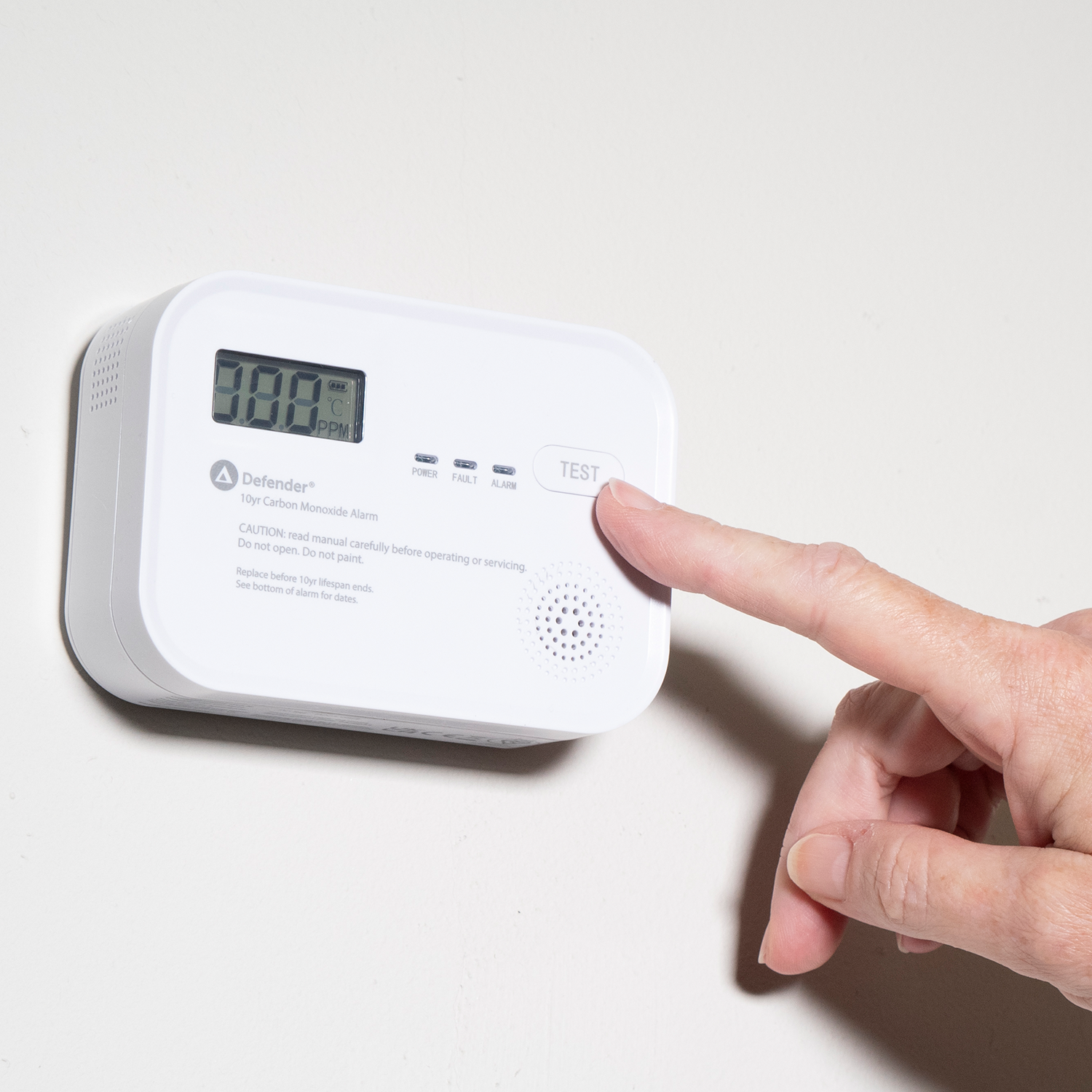 10 year carbon monoxide alarm free standing wall mounted