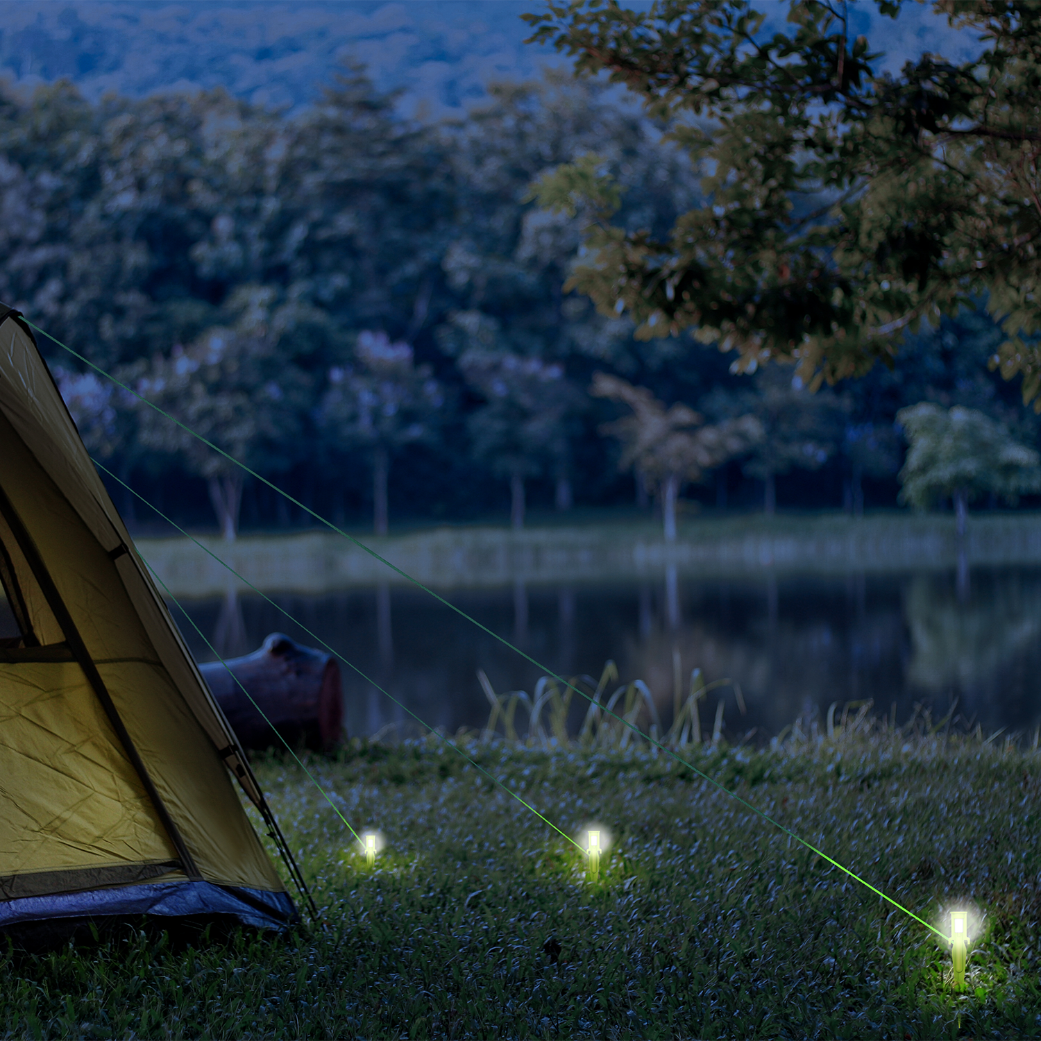 The Hylite Peg-Lite is a light up LED tent peg that features an on/off button