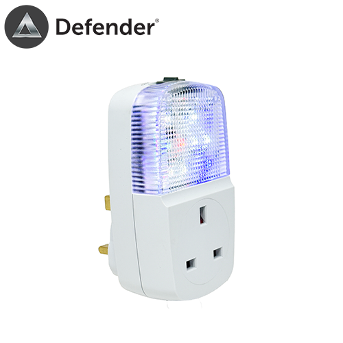 defender plug in sim tv with socket fake tv led light simulator security device anti theft burglar deterrent