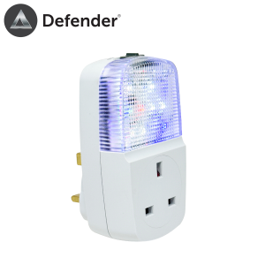 defender plug in sim tv with socket fake tv led light simulator security device anti theft burglar deterrent