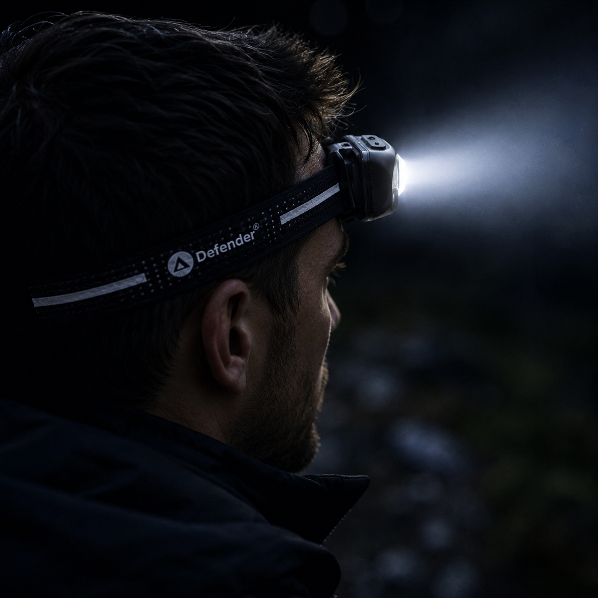 Battery-powered head torch for hands-free lighting